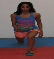 lunge with rotational twist,abs,leg muscle