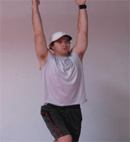 single leg squat with shoulder reach-up