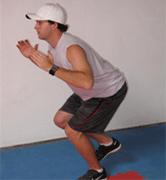 single leg squat with shoulder reach-up