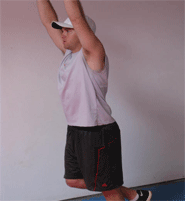 single leg squat with shoulder reach-up