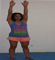 single leg squat with shoulder reach-up